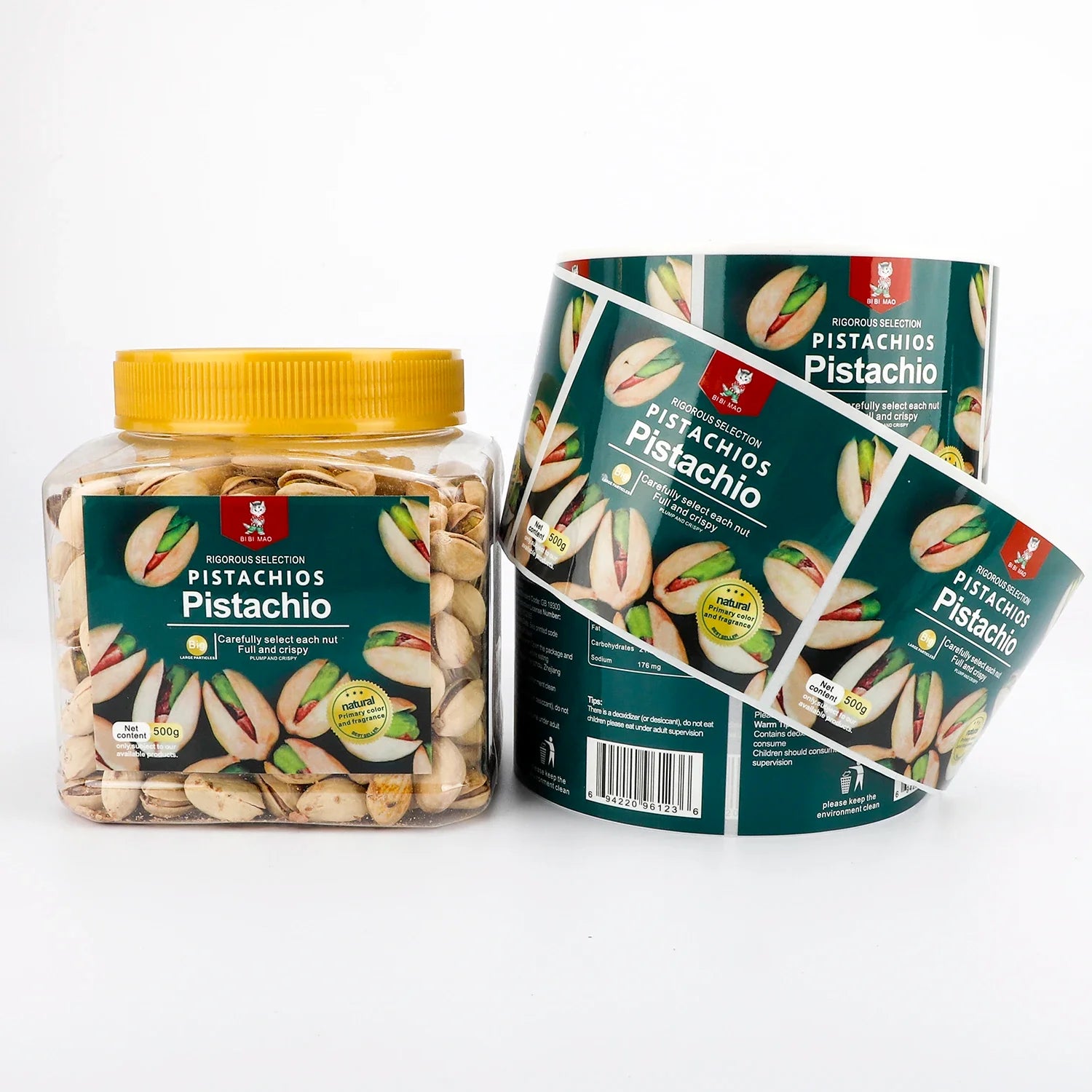 Personalized Logo Food Sticker Printing Self Adhesive Vinyl Round Waterproof Custom Packaging Roll Sticker Label for Bottle