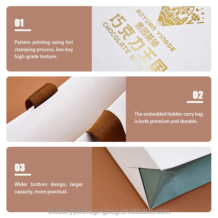 Full-Color Printed Paper Bag Custom Logo Printing Paper Bags for Retail/Gift/Promotion/Clothes, Eco-Friendly Kraft/White Paper