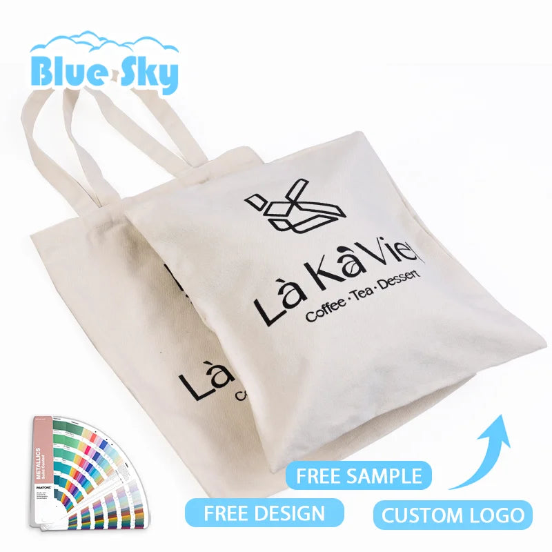 Customized Wholesale White Cotton Tote Bag With Logo High Quality Canvas Cotton Shoulder Tote Bag