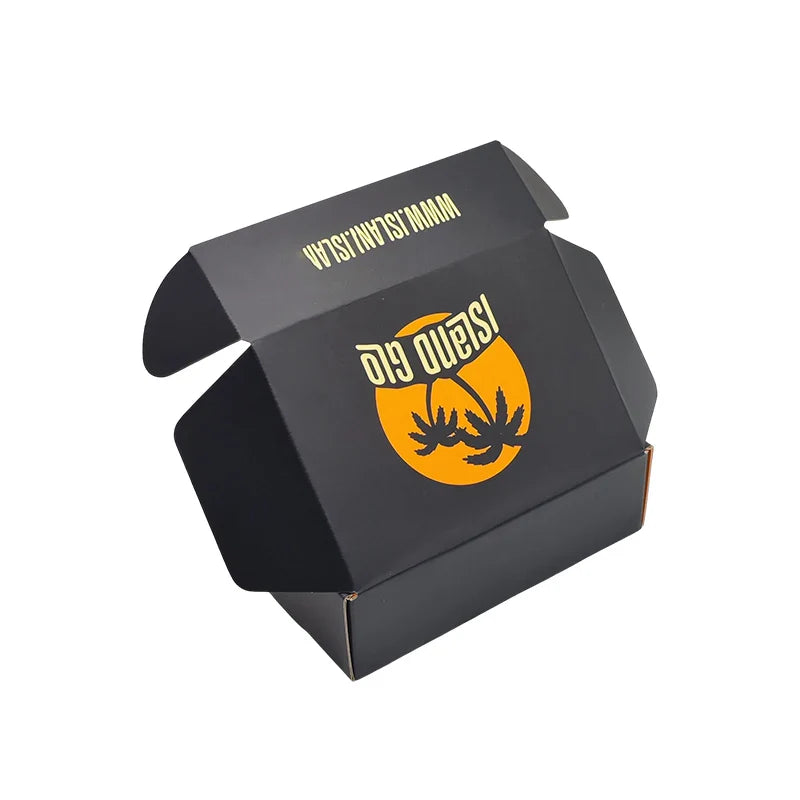 Free Design Custom Logo Eco-friendly Black Paper Mailer Box Natural Beauty Self-Care Packaging for Mailing Shipping Boxes