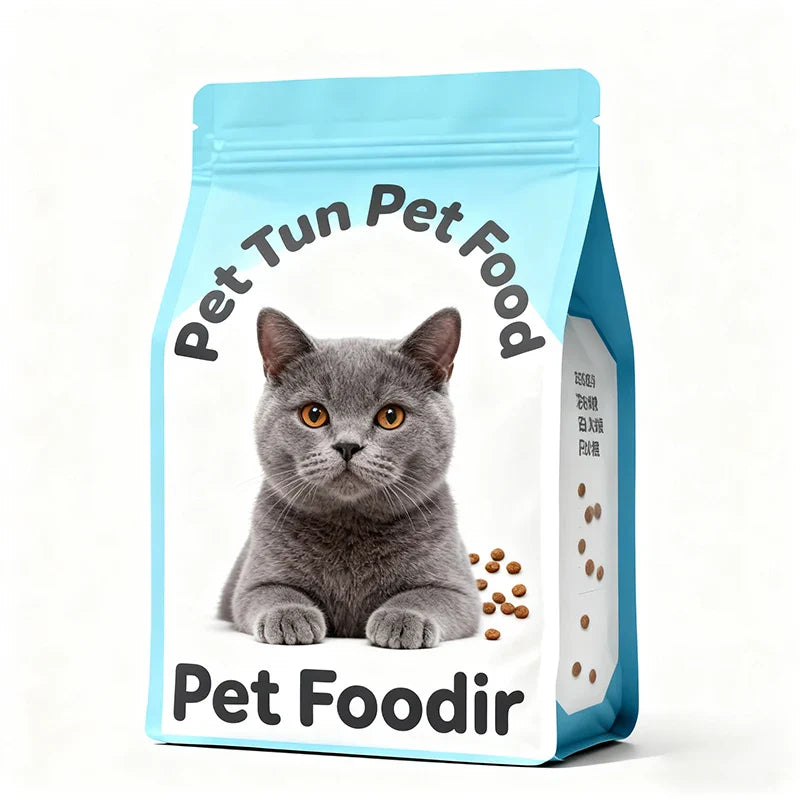 Cat Dry Food Treat Resealable Zipper Flat Bottom Dry/Pet Foil Eight Side Seal Feed Snacks Plastic Mylar Pouch