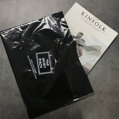 Premium Matte Finish Plastic Tote Bags with Handles, Elegant Shopping Bags for Gifts, Events, or Business Use (Luxury Design)