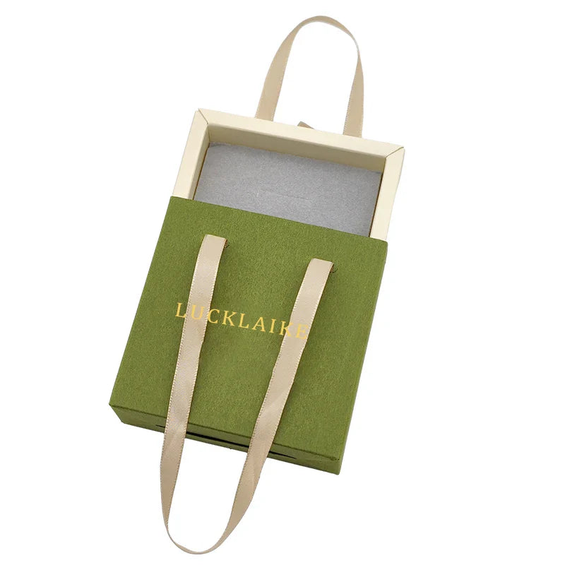 Luxury Personalized Handmade Mini Cardboard Drawer Embossed White Jewelry Ring Earrings Packaging Gift Boxes with logo