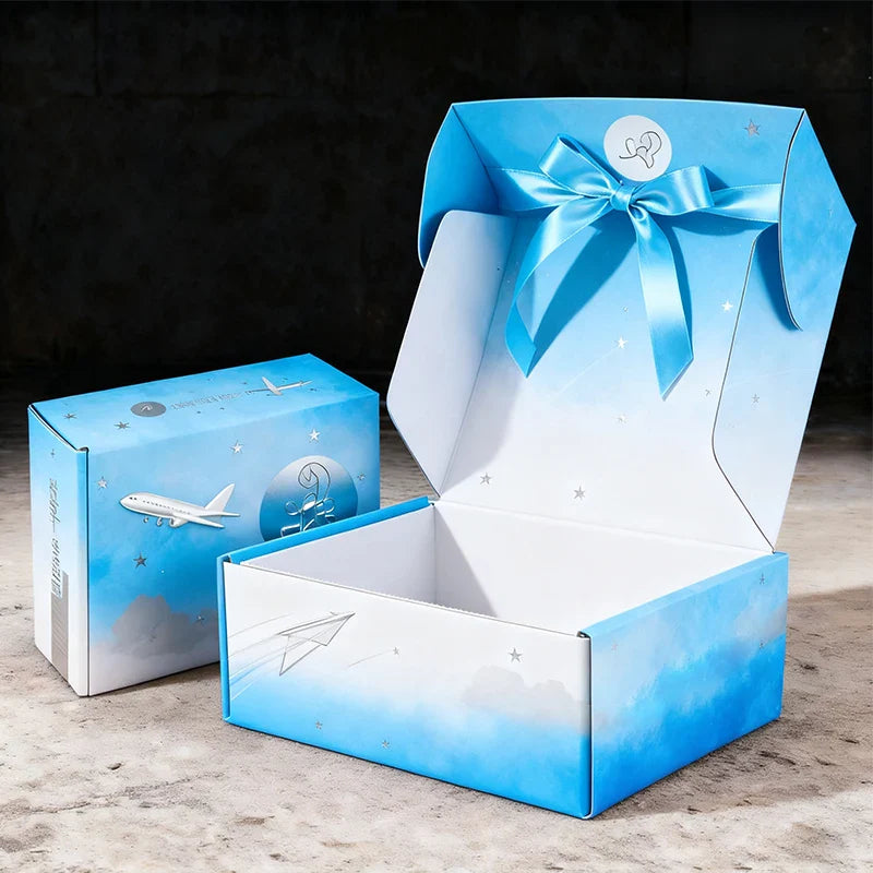 Shipping Mailing Packaging Postal Airplane Folding Corrugated Durable Cartons Rigid Hard Gift Clothing Paper Mailer Boxes
