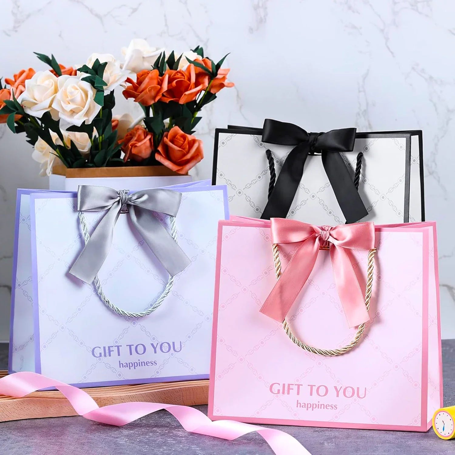 Custom Luxury LOGO Printing Trapezoidal Design Recyclable Art Paper Bag Skin Care Gift Birthday Packaging Shopping Paper Bag