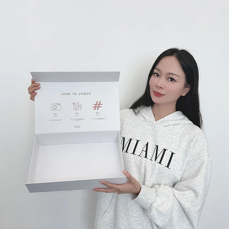 Custom Logo Luxury Printing Color Oversized Big Large Jumbo Size Beige Cardboard Folding Foldable Magnetic Gift Box