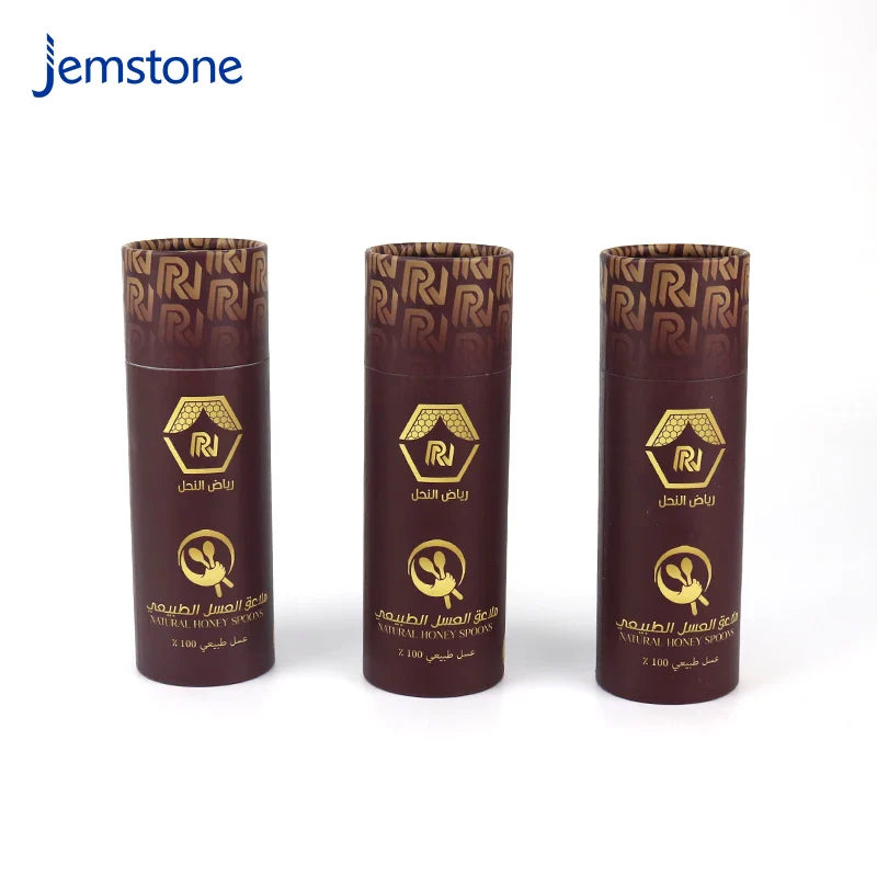 Custom Logo Eco-Friendly Luxury Food Tea Coffee Candle Perfume Cylinder Box Packaging Kraft Cardboard Honey Sprayer Paper Tube