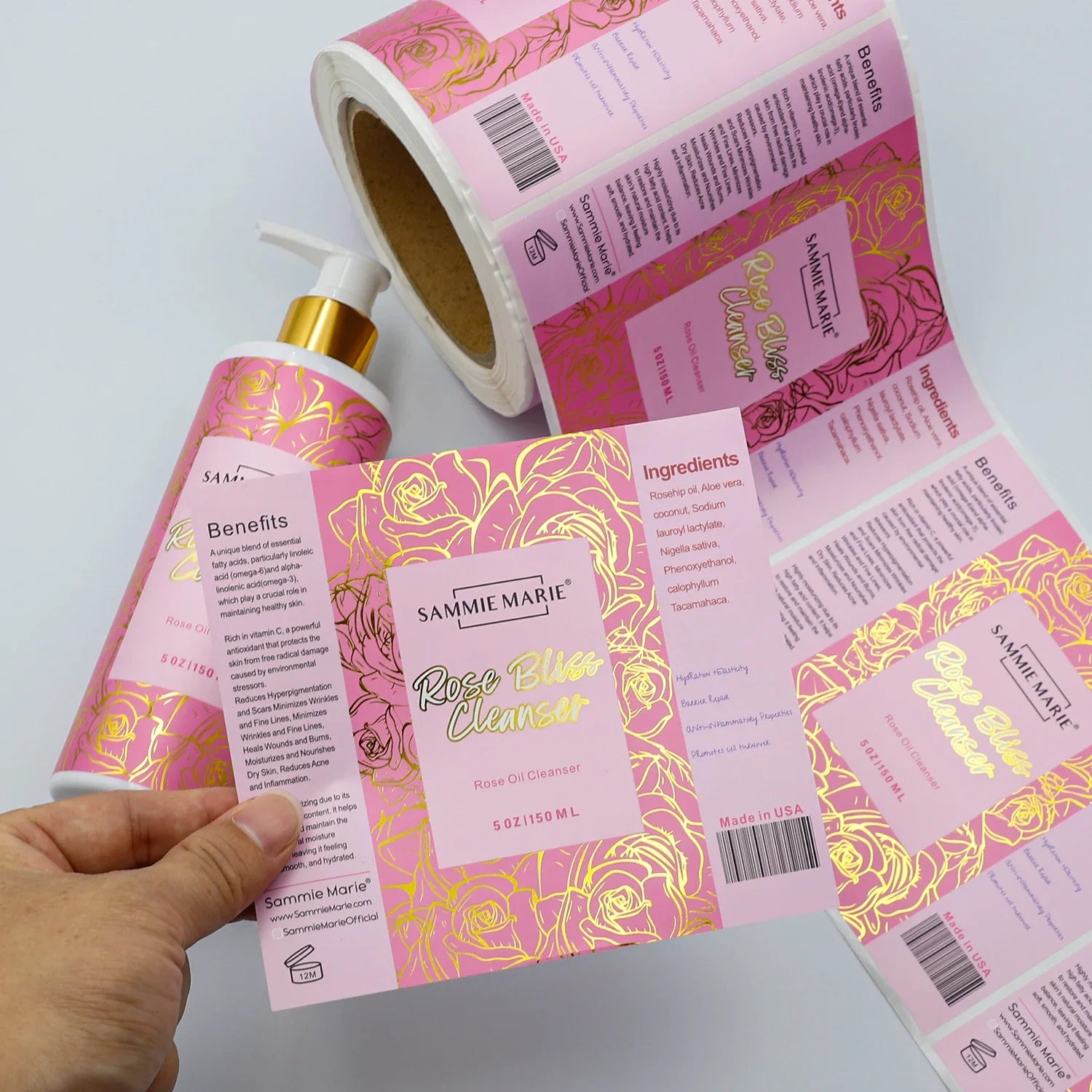 Manufacturer Customized Luxury Etiquette Waterproof Product Label Stickers Custom Label Design Service Gold Foil Logo Stickers