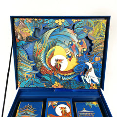 Customized Design Book Shaped Box With Ribbons Luxury Gift Boxes for Moon Cakes Packaging Food Wrapping With Cardboard Paper