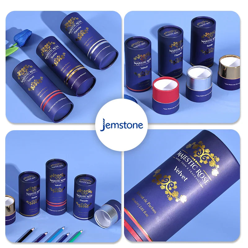 Custom Packaging Food Round  Bottles Cardboard Tube Black Push up Luxury  Gold Foil  Paper Tube Box Packaging