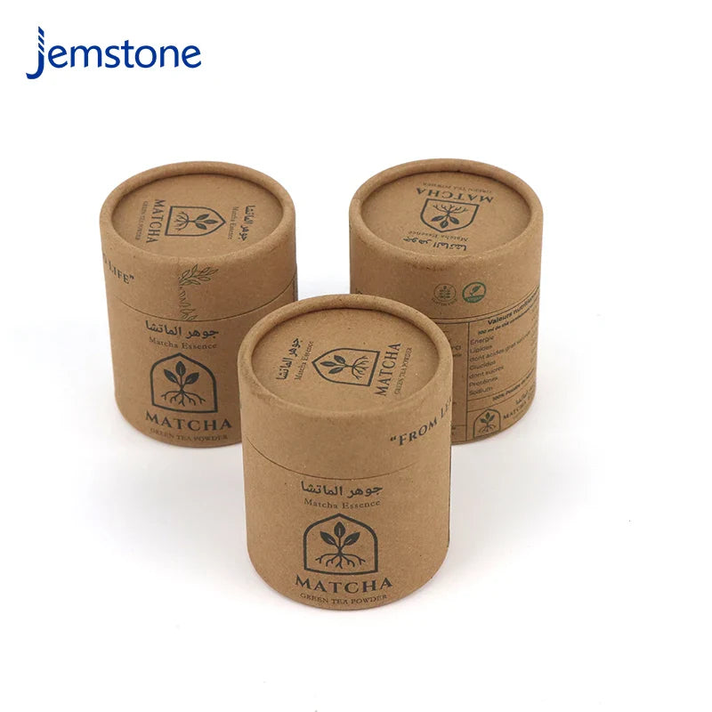 Eco-Friendly Custom Logo Food Grade Brown Kraft Tea Bag Matcha Powder Cardboard Cylinder Packaging Coffee Beans Paper Tube