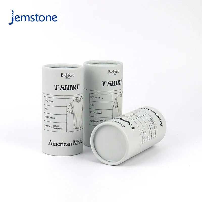 Custom Eco-Friendly Luxury Underwear Cylinder Packaging Socks Cardboard Tube Kraft T-shirt Paper Tube for Clothing