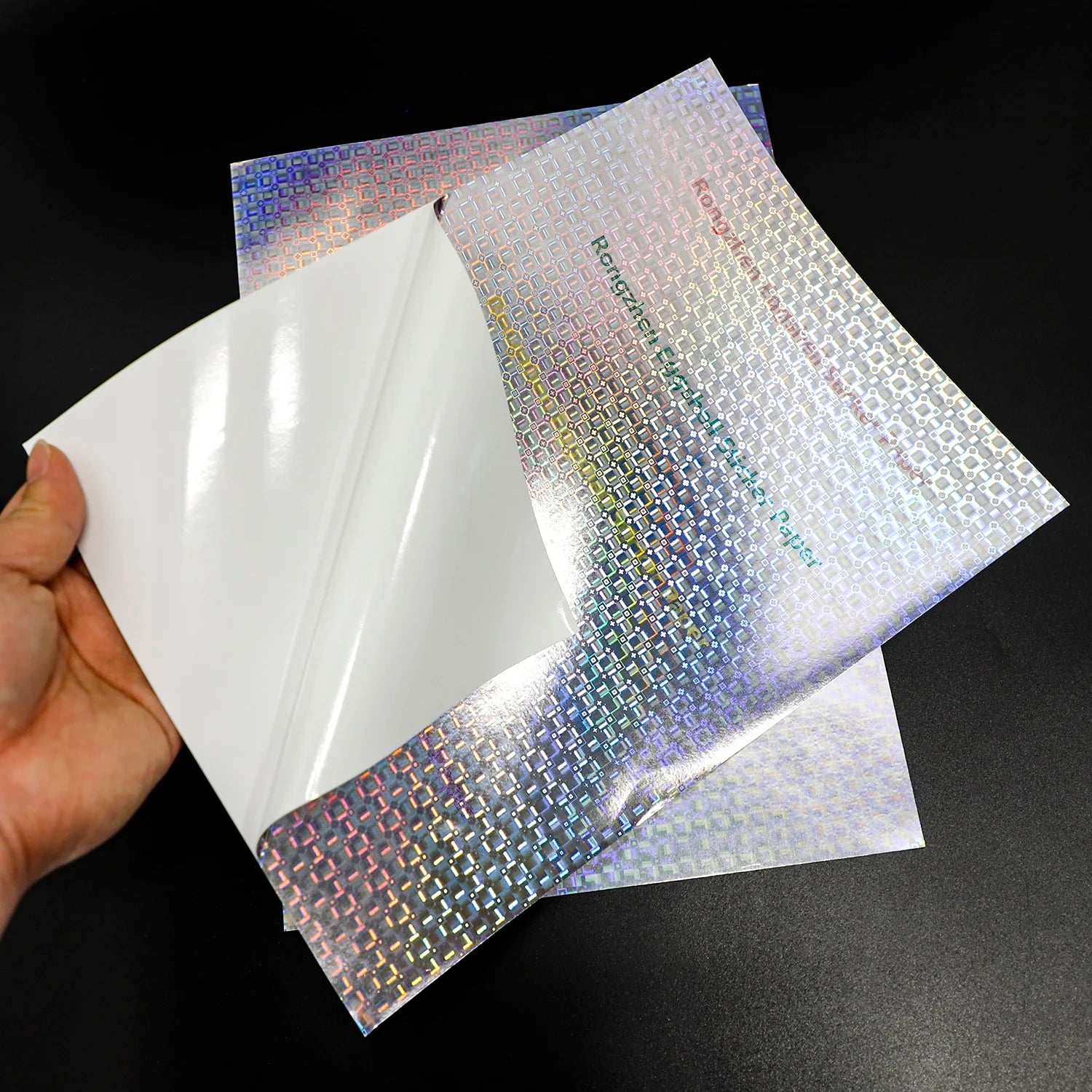 Holographic A4 Destructible Stickers Sheets Vinyl A4 Egg Shell Paper Adhesive Graffiti Hologram Eggshell Stickers Sheet