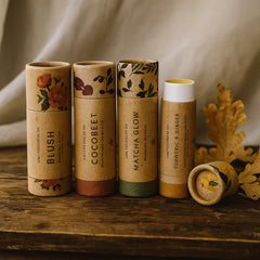 Custom Biodegradable Kraft Cardboard Cosmetic Gloss Lipstick Lip Balm Deodorant Container Push/twist up Tube Paper Packaging