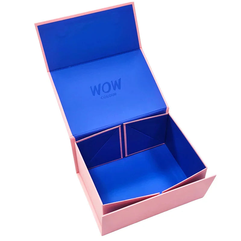 Wholesale Pink Red Blue Double Layer Custom Heart Shape Paper Gift Luxury Rose Flower Custom Heart Box for Valentine's Day