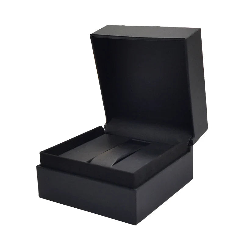 Luxury Premium Black Pu Leather Paper Cardboard Collection Gift Men Ladies Jewelry Watches Box Packaging With Logo