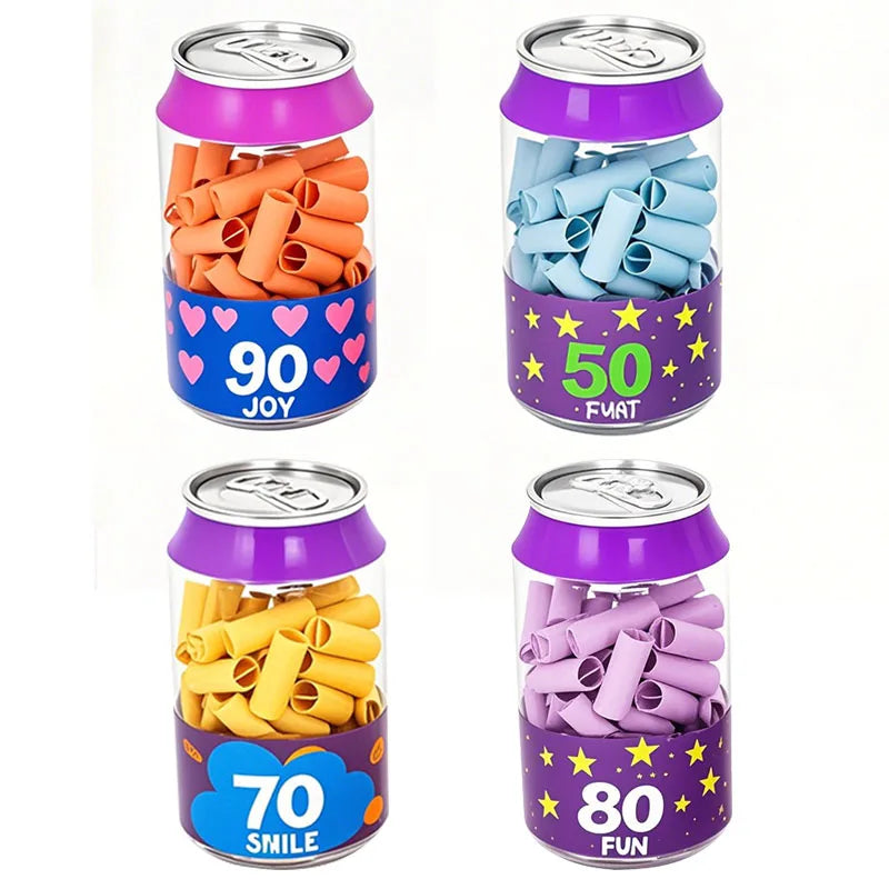 Custom 90ml Plastic Clear 3.5g Mini Soda Can Packaging Leaf Bottom PE Jars with Lids for Cosmetics