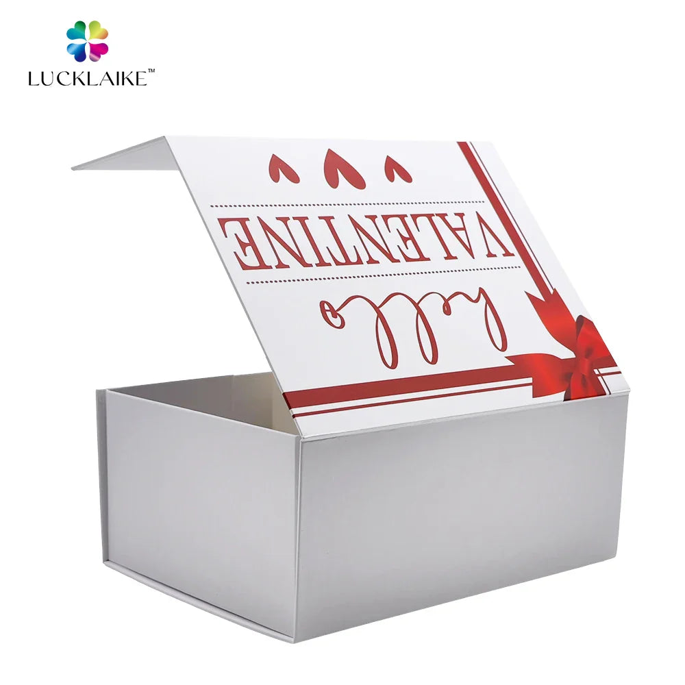 Custom Branded White Rigid Magnet Closure Gift Grey Board Cardboard Love Paper Box Magntique Packaging with logo for Packaging