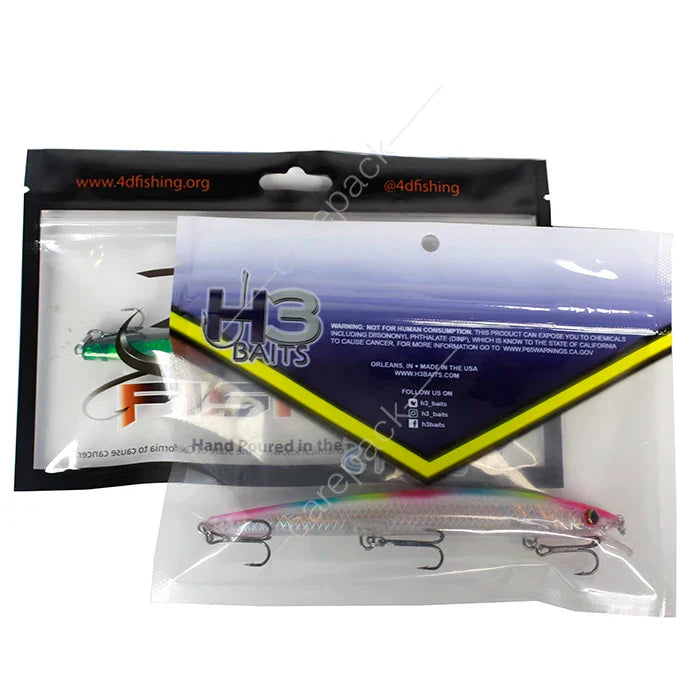 Custom Printed Smell Proof Fish Food Bags Ziplock Plastic Fishing Lure Packing Bag