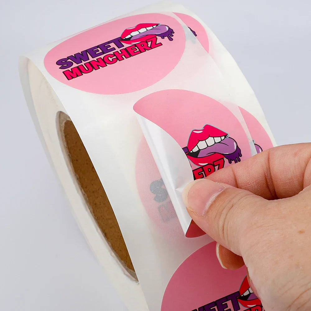 Custom Sticker Roll Waterproof Adhesive Vinyl Brand Logo Sealing Round Business Logo Sticker for Cosmetic Food Packaging Labels