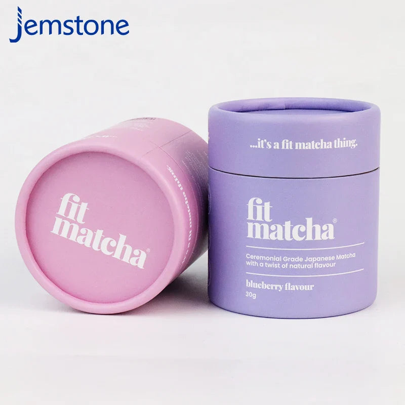 Spot-Color Printing Custom Matcha Round Box Food Grade Packaging Powder Paper Tube Tea Candy Coffee Been Paper Tube Packaging