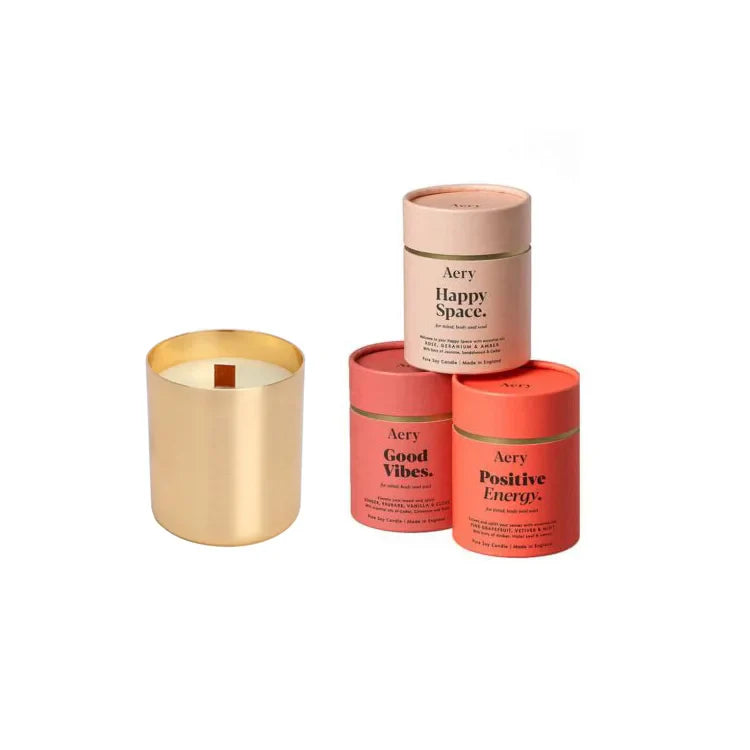 Recyclable Material Cylinder Candle Packaging Paper Tube Box With Tube Candle Holder Glass