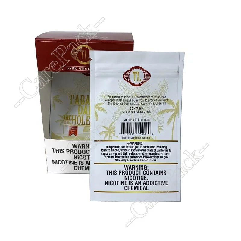 Custom Printing Bottom Self-locked Complete Set Display Tobacco Fronto Whole Leaf Hemp Wrap Box Packaging