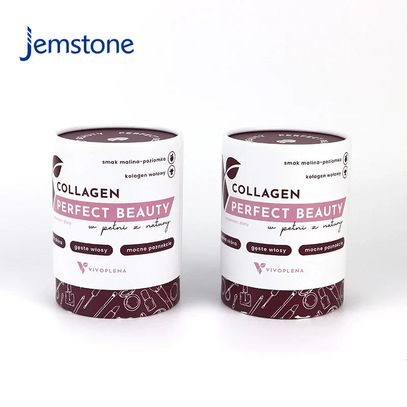 Eco-Friendly Custom logo Round Kraft Candle Cardboard Tube Tea Powder Coffee Bean Cylinder Packaging Collagen Paper Tube