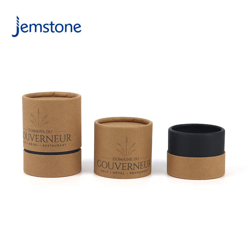 Eco-Friendly Custom Round Candle Cardboard Tube Cylinder Packaging Brown Kraft Paper Tube with UV Printing for Skincare