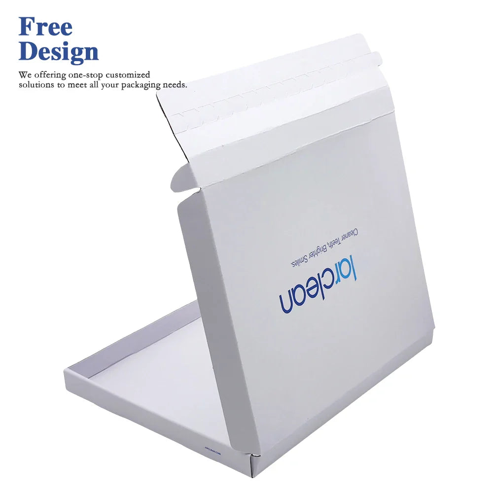 Custom White Corrugate Tear Strip Printed Self Sealing Mailer Delivery Shipping Boxes Wholesale Cajas Personalizadas with logo
