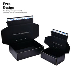 Luxury Customized Print Tear Strip Black Shoe Package Carton Mailer Airplane Corrugated Box Packaging