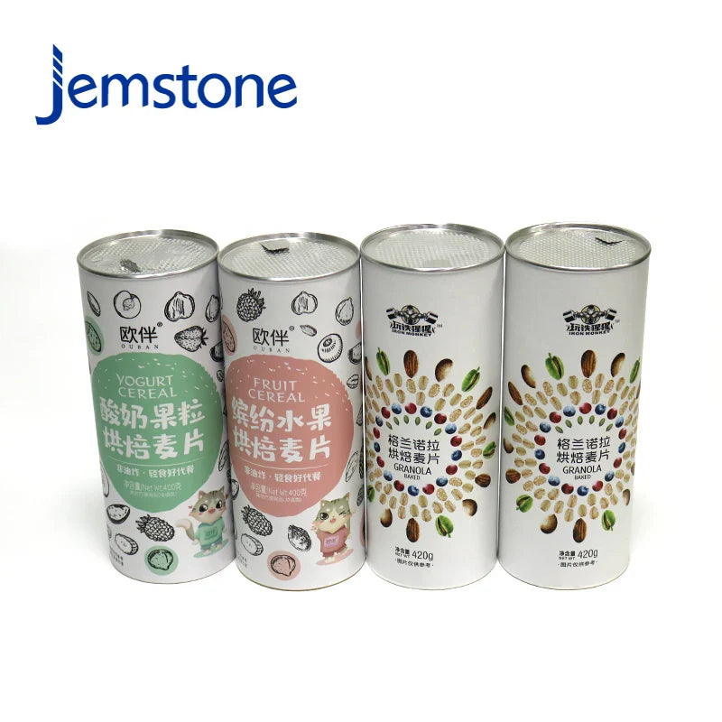 Bio-Degradable Oat Flour Packaging Can Food Paper Tube Cylinder Cardboard Container for Oats Packaging