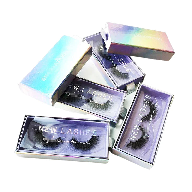 Custom Pink Clamshell Magnetic Closure Cardboard Eyelash Packaging Gift Box Luxury Lash Box Packaging