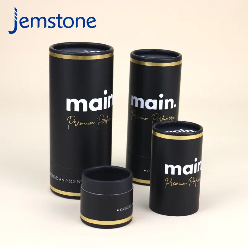 Eco-Friendly Premium Packaging Custom UV  Gold Foil Embossing Vanishing Print Cylinder Kraft Cosmetic Food Tube Packing