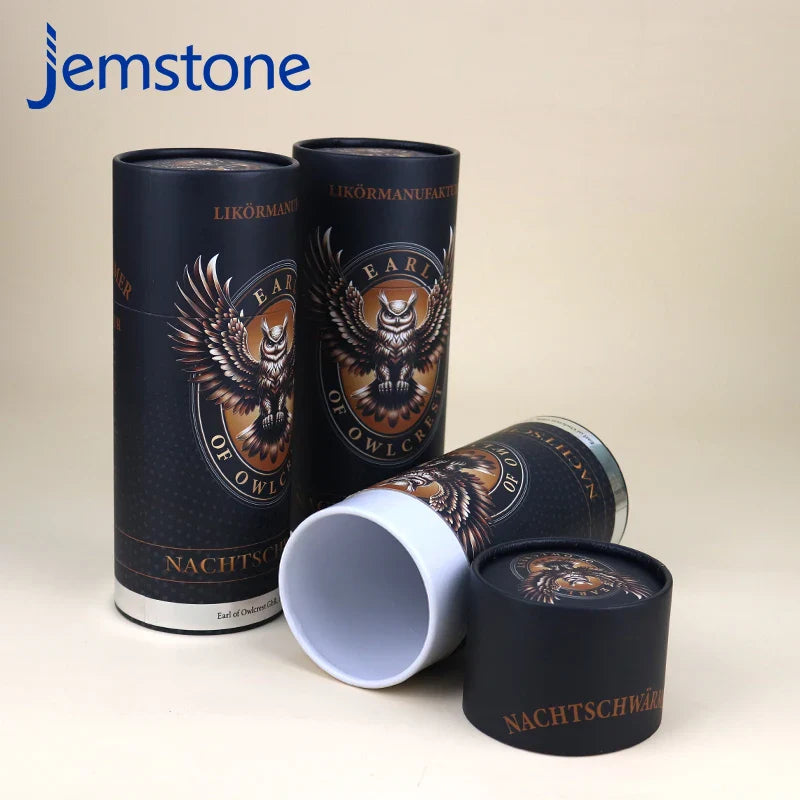 Custom Biodegradable Tea Coffee Candle Box Cylinder Paper Tube Printed Luxury Food Kraft Round Cardboard Tube Packaging