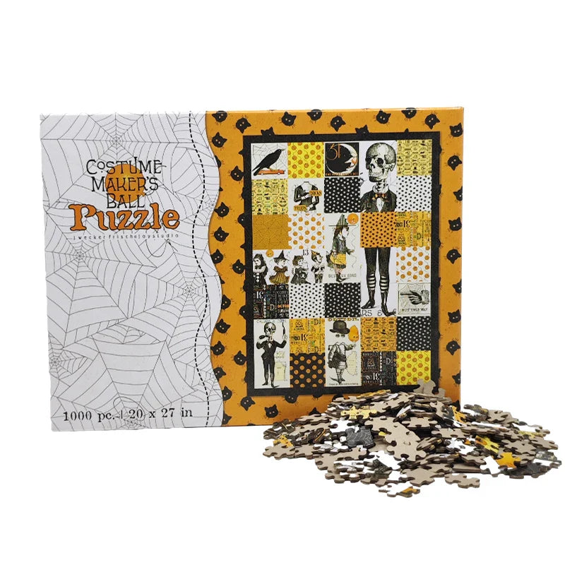 Custom 500 1000 Pieces ODM/OEM Halloween Christmas Theme Pattern Paper Gift Puzzles, Sublimation Blank White Jigsaw Puzzle