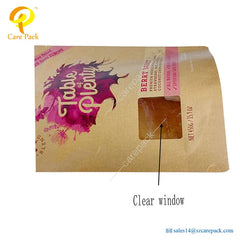 Chinese Factory Customized Printing 1 oz Kraft Paper Stand Up Bag With Zipper 100% Recyclable Biodegradable Zipper Ba