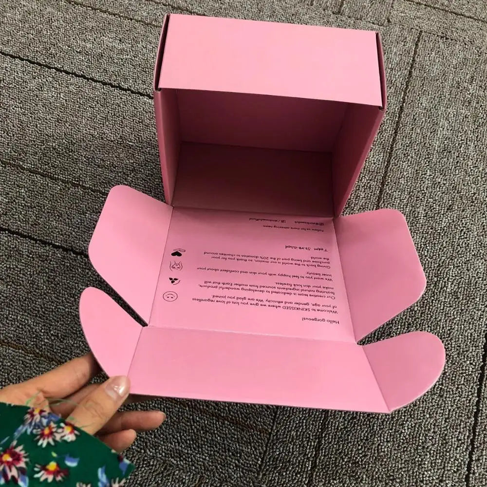Custom Pink Mailing Paper Boxes for Packiging, Packing Shipping Zipper Corrugated Mailer Box Packaging With Logo Custom Printed
