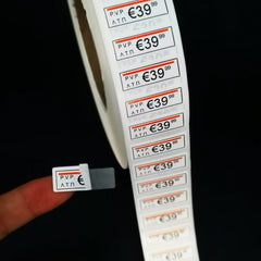 FSC Certification Factory Wholesale Suppliers Custom Piggy Back Sticker, Blue / Black / Red Line Piggyback Sticker Label for Tag