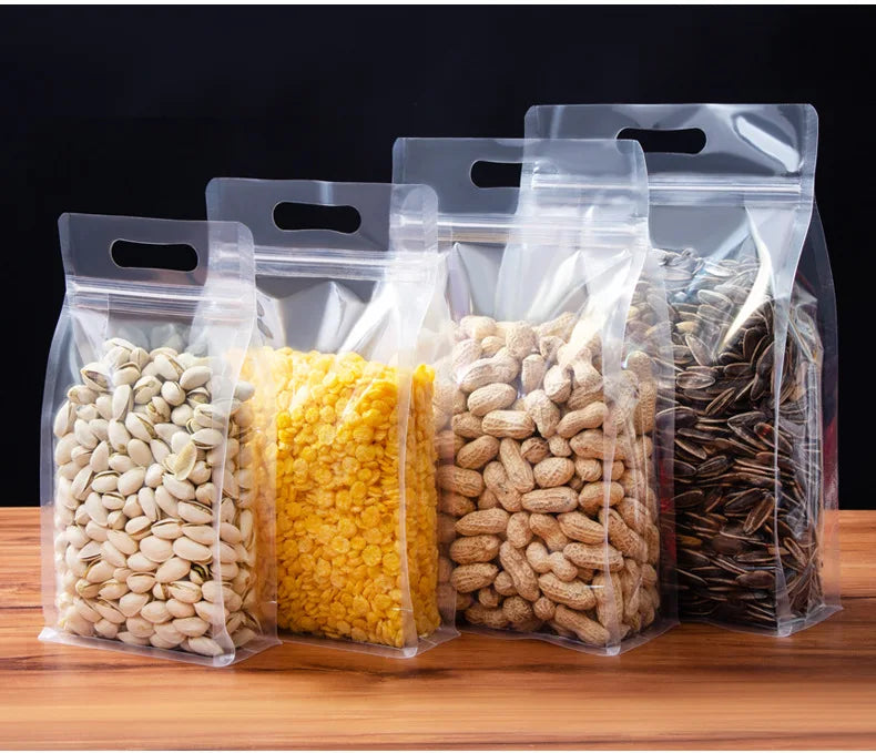 Transparent Clear Block Box Ziplock Food Packaging Bags 8 Side Seal Plastic Poly Moisture-Proof for Pet Food