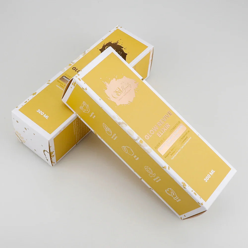 Custom Gold Foil Paperboard Cosmetic Package Folding Cartons Box Full Color Digital Print Packaging Boxes for Skin Care