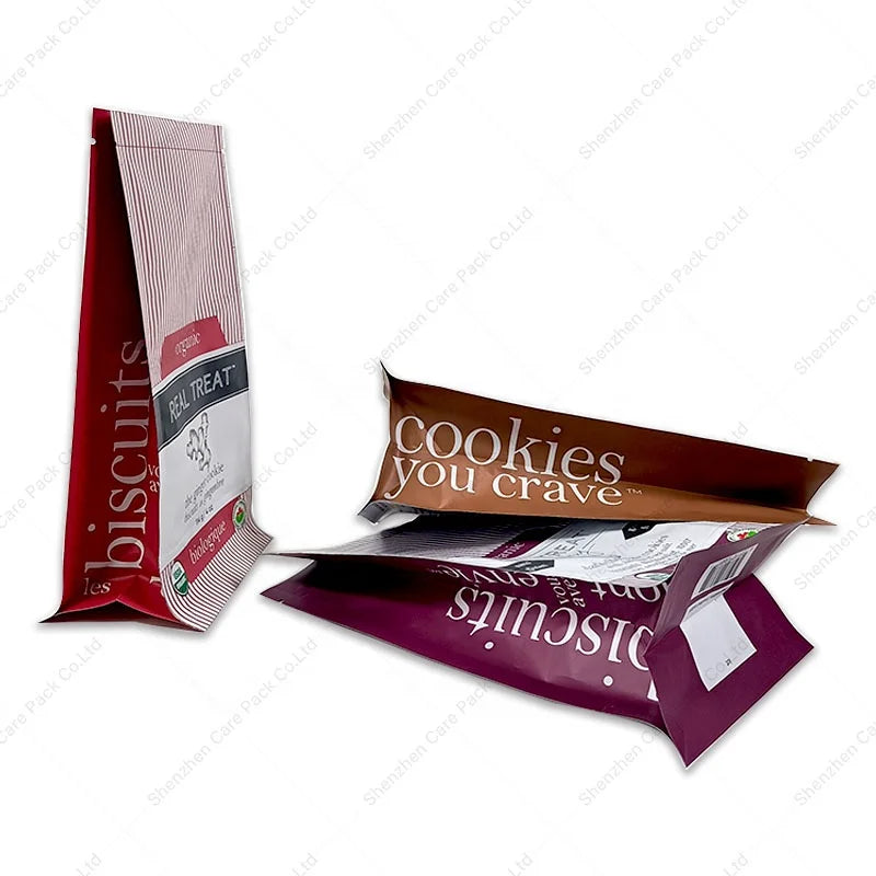 Dry Food Packing Pouch Snack Nuts Dry Fruit Flexible Laminated Foil Plastic Food Flat Bottom Empty Packaging Bag