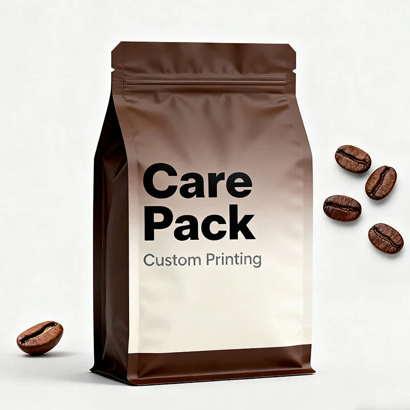 Flexible 1kg Plastic Bolsas Para Cafe Food Grade Empty Eight Side Seal PET Coffee Bean Bags With Valve