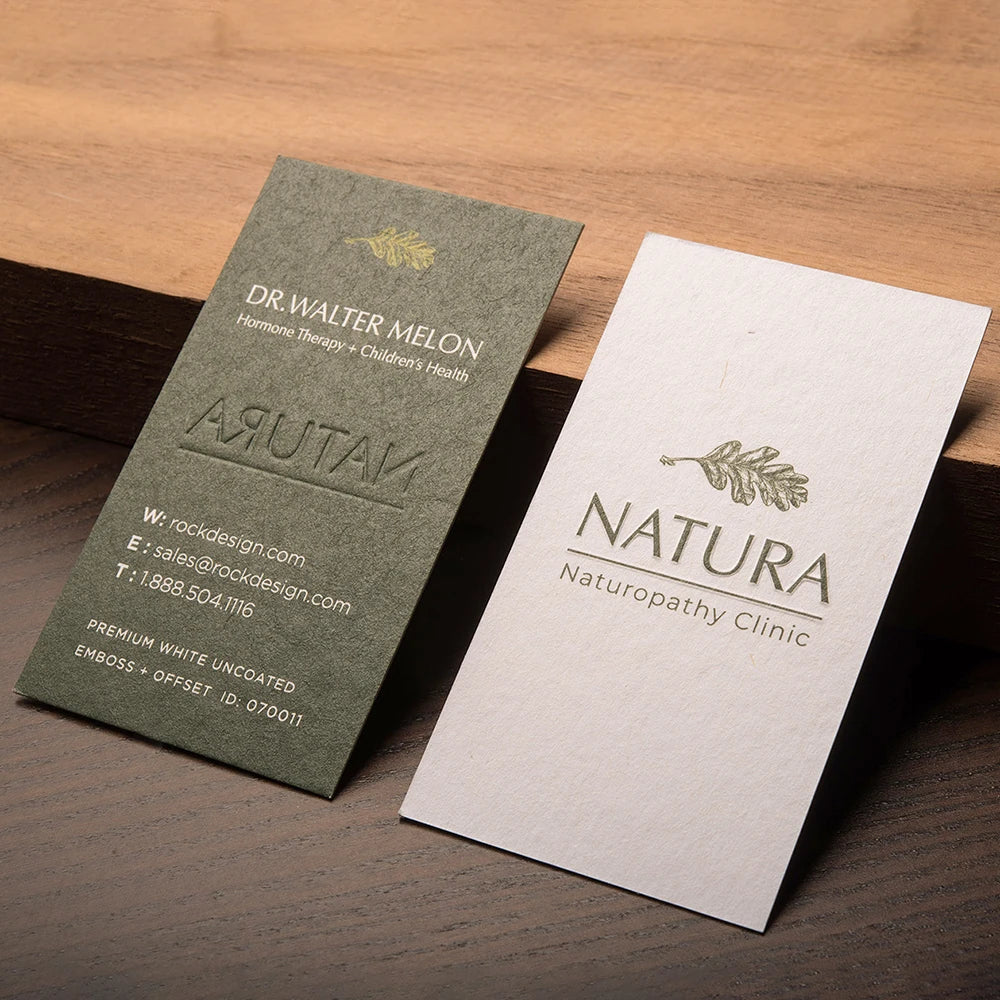 Custom White Textured Cotton Material Luxury Gold Foil Embossed Business Card Linen Textured Card Stock 300gsm for Card Making