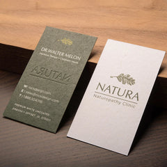 Custom White Textured Cotton Material Luxury Gold Foil Embossed Business Card Linen Textured Card Stock 300gsm for Card Making