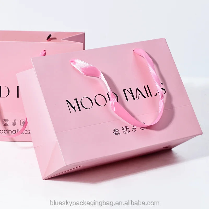 Custom Kraft Paper Bag With Handles Shopping Bags Retail Bag Wholesale Bulk Customized Logo Printing for Boutique Gift Packaging