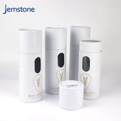 Printed Luxury Craft Kraft Cardboard Tube Gift Scarves Box Cylinder Packaging Food Tea Coffee Candle Paper Tube with Window