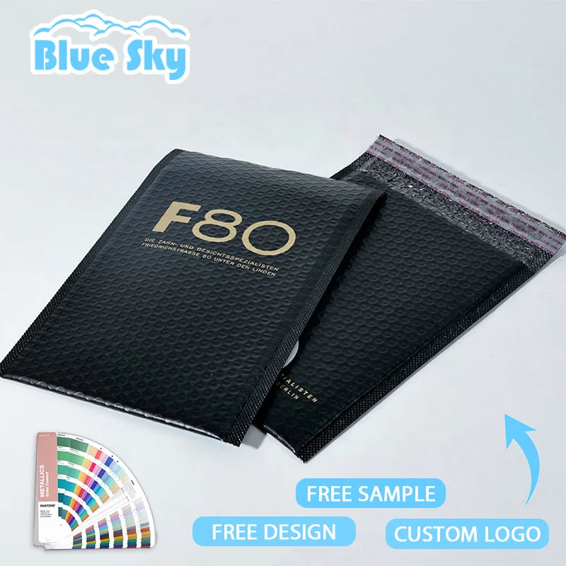 High Quality Shipping Envelope Bag 6x10 Waterproof Black Packing Bubble Bags Custom Bubble Mailer with Logo