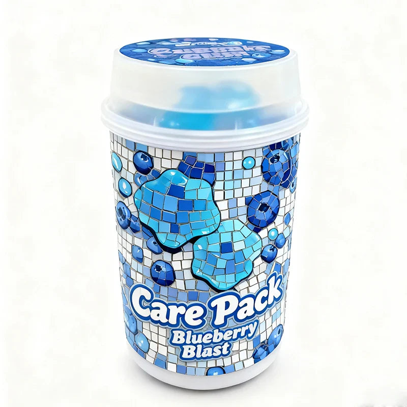 New Trend Push pop Jar 3.5g Container Stickers Gummy Cookie Clear Plastic Jars With Screw Top