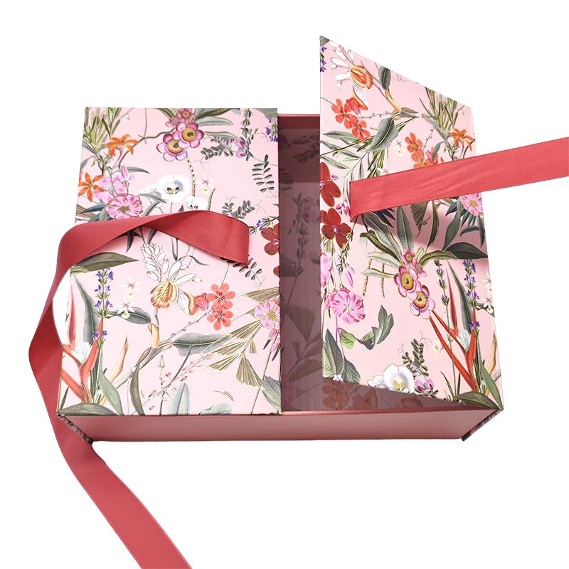 2025 Wholesale Custom Valentine Mom Day Ribbon Close Double Door Luxury Chocolate Wedding Cosmetic Jewelry Gift Packaging Boxes